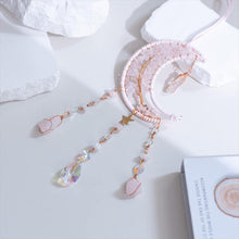 Load image into Gallery viewer, Rose Quartz Moon Suncatcher
