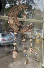 Load image into Gallery viewer, Rose Quartz Moon Suncatcher