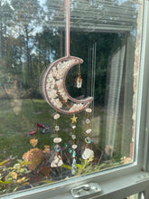 Load image into Gallery viewer, Rose Quartz Moon Suncatcher