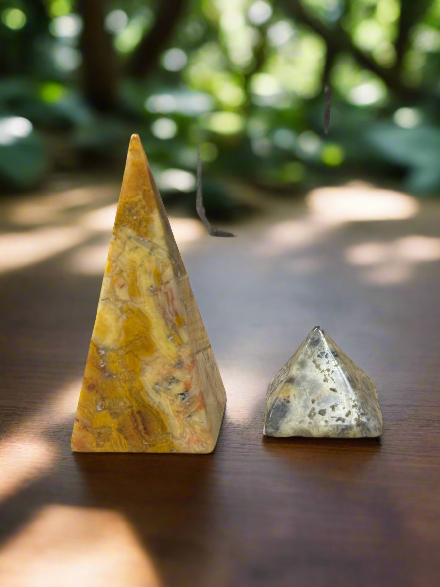 Crazy Lace Agate Pyramids