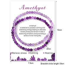 Load image into Gallery viewer, Gemstone Bracelet Duo Set — 4mm Faceted + Round Beads