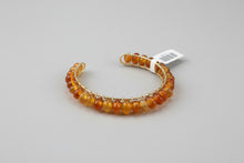 Load image into Gallery viewer, Carnelian Wire-Wrapped Cuff Bracelet - Gold Plated