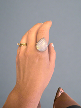 Load image into Gallery viewer, Sterling Silver Adjustable Rainbow Moonstone Ring