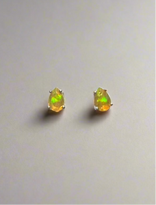 Opal Teardrop Earring Studs