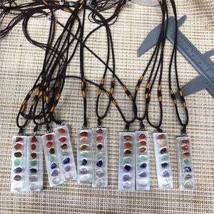 Chakra Selenite Necklace