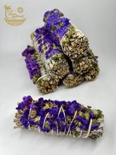 Load image into Gallery viewer, Purple Sinuata Flower with White Sage Bundles