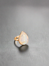 Load image into Gallery viewer, Sterling Silver Adjustable Rainbow Moonstone Ring