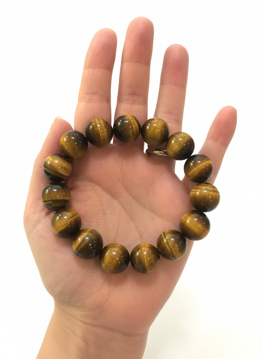 Large Tiger Eye Bracelet – 16mm Beads for Men & Larger Wrists
