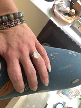 Load image into Gallery viewer, Sterling silver Rainbow Moonstone Ring - large teardrop