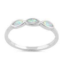 Load image into Gallery viewer, Sterling Silver Triple Opal Ring (Lab-Created)