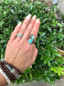 Amazonite adjustable rings