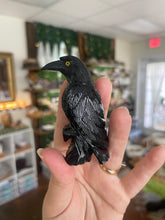 Load image into Gallery viewer, Hand-Carved Onyx Raven/Crow