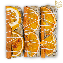 Load image into Gallery viewer, Orange Slices and Cinnamon with White Sage Bundle
