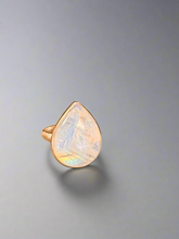 Load image into Gallery viewer, Sterling Silver Adjustable Rainbow Moonstone Ring