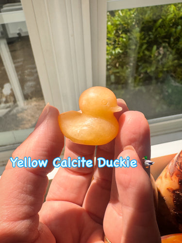 Yellow Calcite Duck Carving – 1