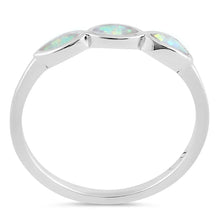 Load image into Gallery viewer, Sterling Silver Triple Opal Ring (Lab-Created)