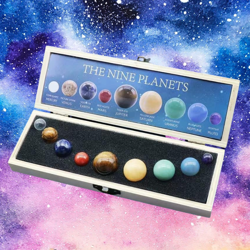 Solar System feat 9 Crystal Planets