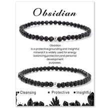 Load image into Gallery viewer, Gemstone Bracelet Duo Set — 4mm Faceted + Round Beads