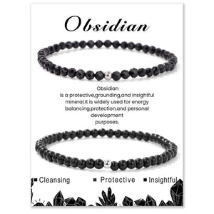 Gemstone Bracelet Duo Set — 4mm Faceted + Round Beads