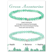 Load image into Gallery viewer, Gemstone Bracelet Duo Set — 4mm Faceted + Round Beads
