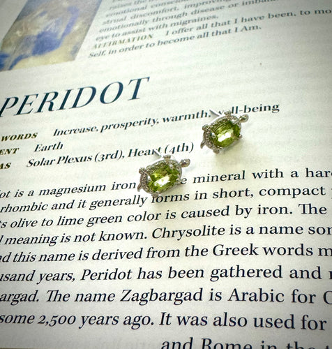 Peridot Turtle Earrings