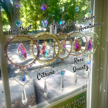 Load image into Gallery viewer, Gemstone Circle and Hearts Suncatcher