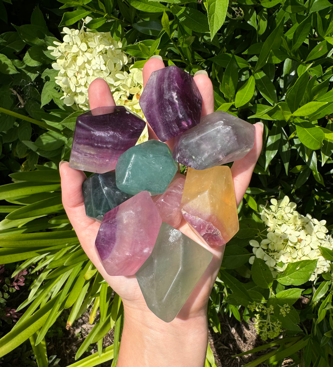 Large Polished Rainbow Fluorite Chunks