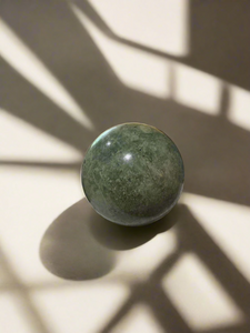 Chrysoprase Spheres with Cut Base