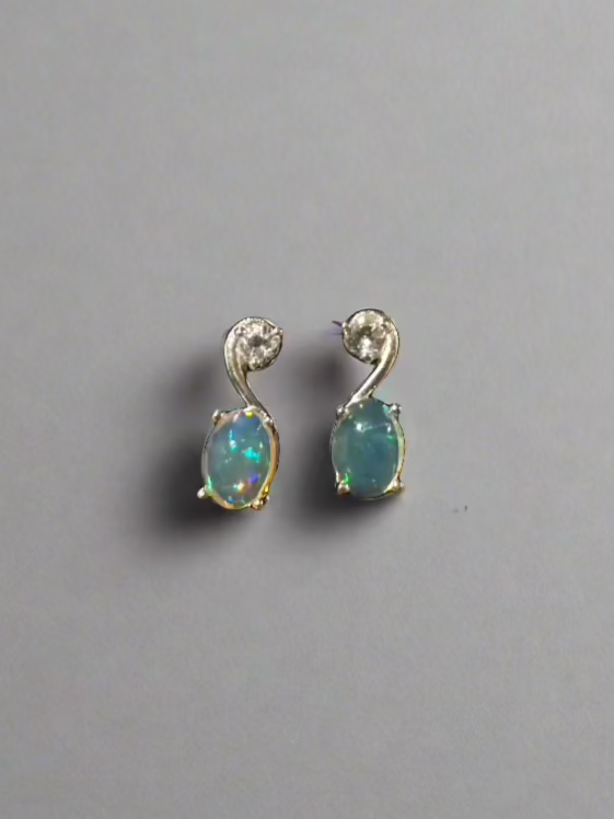 Opal Dangle Earring Studs