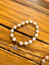 Load image into Gallery viewer, Gemstone Bracelets with Evil Eye Charm