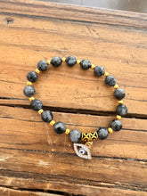 Load image into Gallery viewer, Gemstone Bracelets with Evil Eye Charm