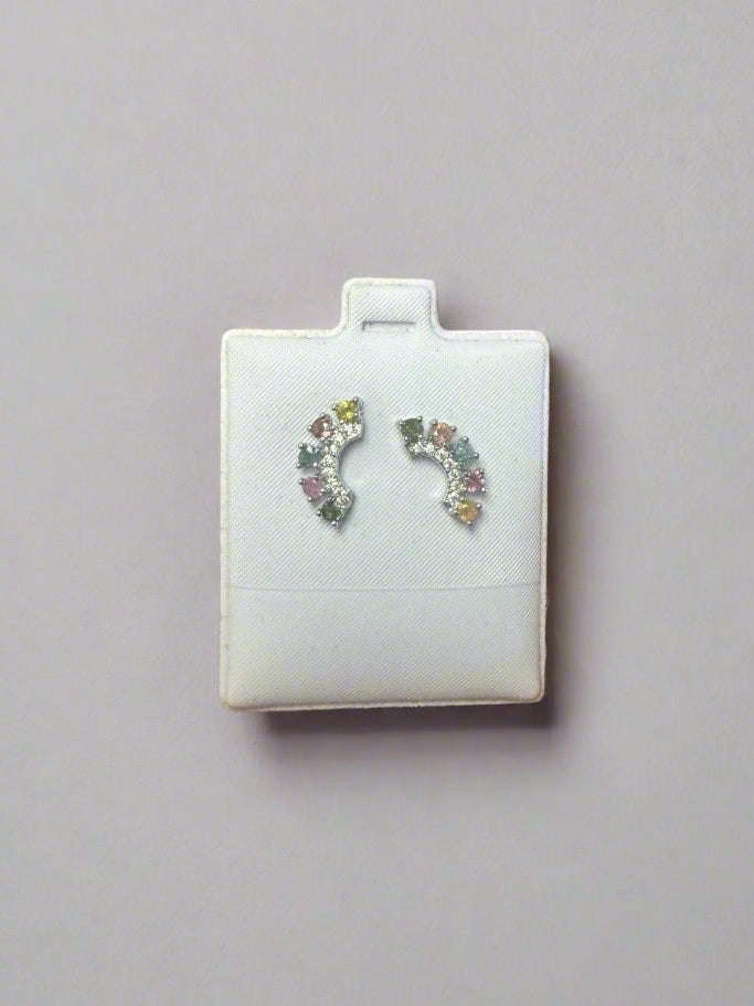 Tourmaline Crescent Earrings