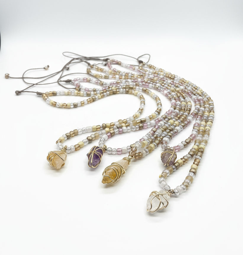 Wire-wrap and Macrame Necklace Locally Crafted