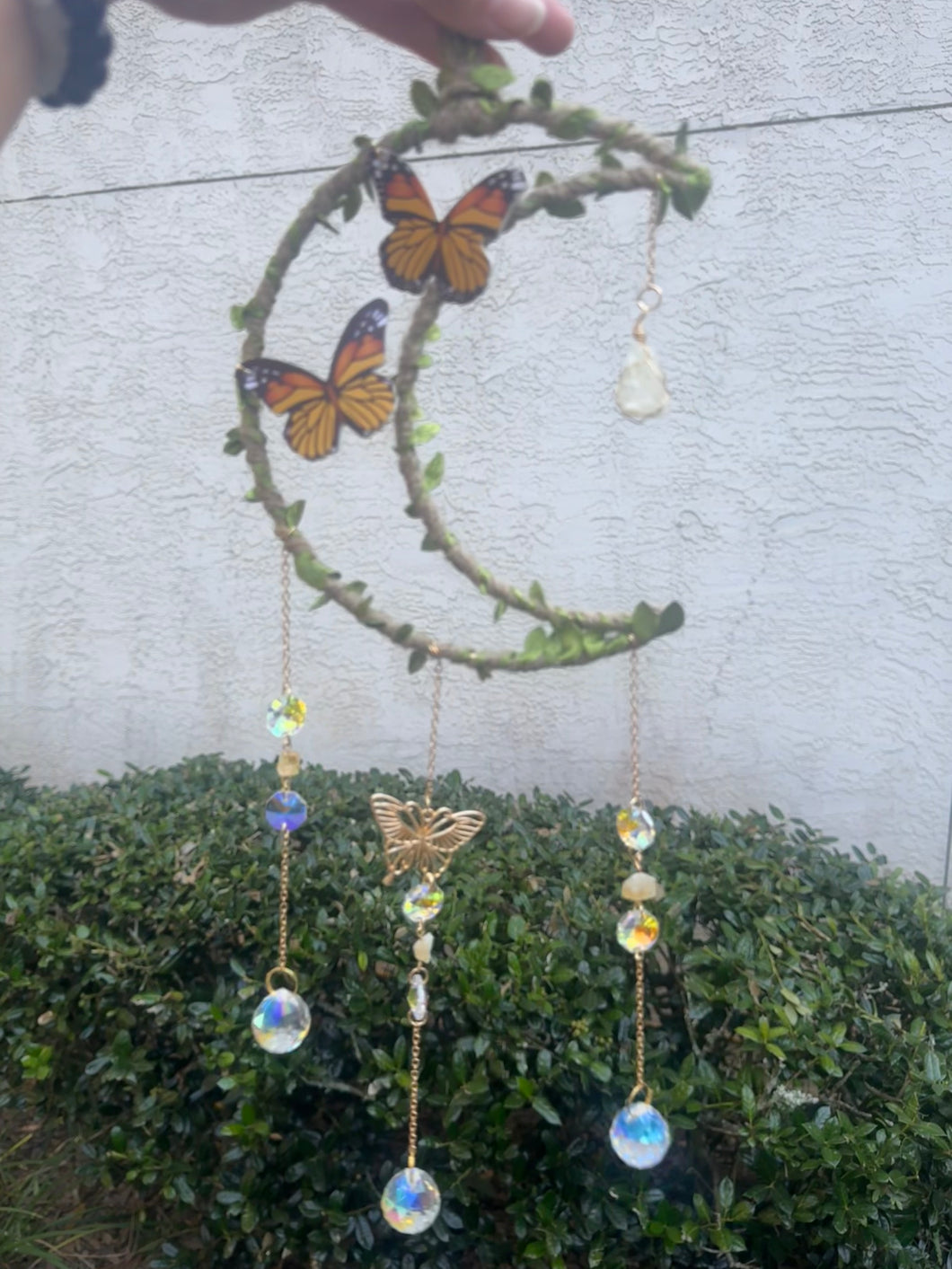 Crescent Moon Suncatcher with Citrine