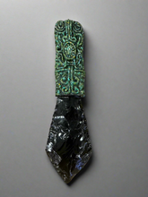 Load image into Gallery viewer, Obsidian Knife with Turquoise Handle