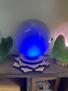 Multi-Colored Lighted Lotus Sphere Stand