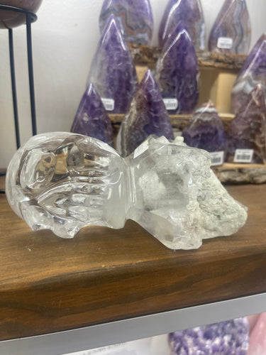 Quartz Skull Bust with Black Rutile