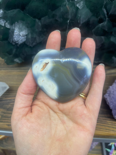 Orca Agate Heart