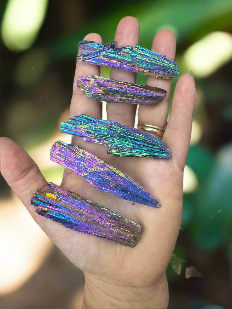 Aura Coated Black Kyanite Blades