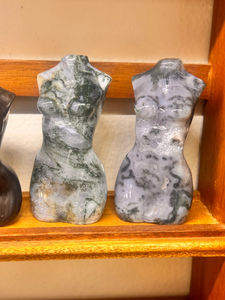 Moss Agate Goddess Torso Bust