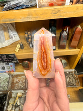 Load image into Gallery viewer, Carnelian Agate Tower with Druzy Pocket