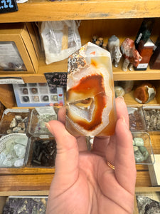 Carnelian Agate Tower with Druzy Pocket