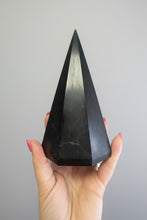 Load image into Gallery viewer, Octagonal Shungite Tower – Grounding Protection &amp; EMF Shielding Crystal 6"