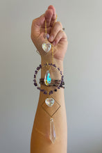 Load image into Gallery viewer, Gemstone Circle and Hearts Suncatcher