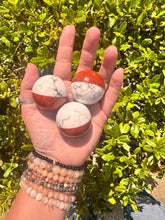 Load image into Gallery viewer, Pokémon Ball -- Red Jasper and Howlite Sphere
