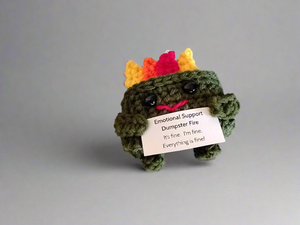 Crochet Emotional Support Dumpster Fire