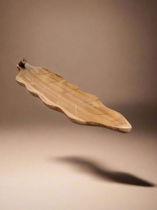 Wood Teak Leaf Incense Holder Burner