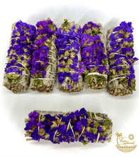 Load image into Gallery viewer, Purple Sinuata Flower with White Sage Bundles