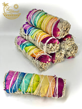 Load image into Gallery viewer, 7 Chakra Rose White Sage Bundles from California Farm