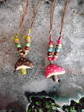 Load image into Gallery viewer, Ceramic Mushroom Necklace Adjustable